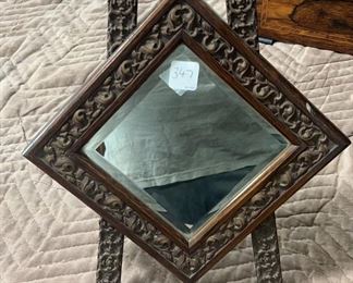 Oak Combined Easel & Frame w/ Beveled Mirror - Pat. August 24, 1886;
