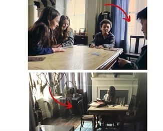 The more episodes we watch, the more we spot these chairs!  Here are screen shots of two separate scenes where the chairs were located in the show.