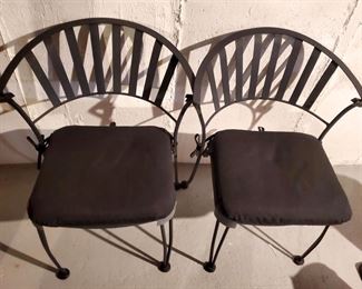 Black metal outdoor chairs