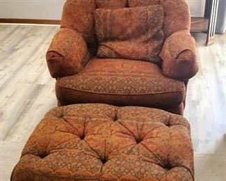 Comfy large armchair with ottoman