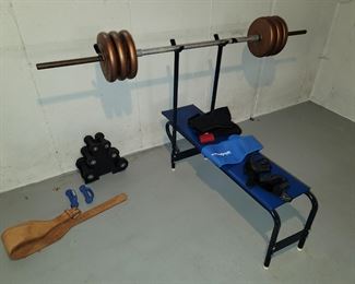 Weight bench and dumbells
