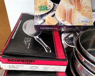New pans in boxes