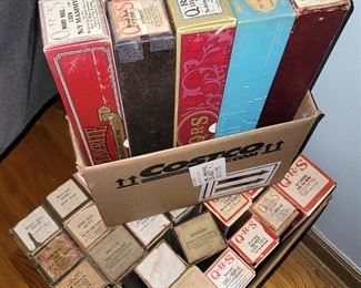 Antique player piano music scrolls