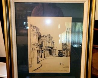 Framed original art by Lee Tucker