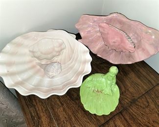 Vintage shell serving dishes