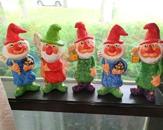 Vintage paper mache Santa's elves