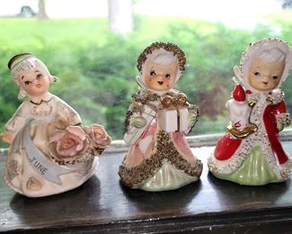 Vintage Lefton and such girl figurines