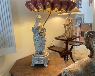 Italian antique porcelain lamps...