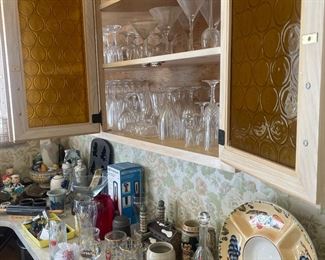 lots of crystal glassware & other fun kitchenware...