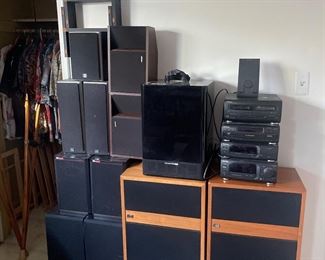 lots of audio speakers much more in garage and in other rooms!