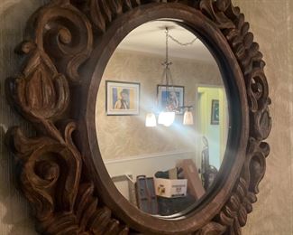 Cool all wood carved mirror..
