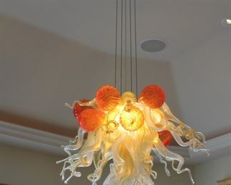 Stunning Color Select Genuine Hand Blown Art Glass Chandelier, by Viz Glass Art Glass in San Leandro