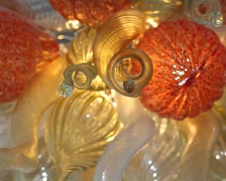 Stunning Color Select Genuine Hand Blown Art Glass Chandelier, by Viz Glass Art Glass in San Leandro