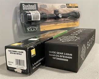 Assorted rifle scopes