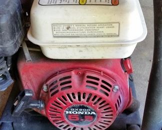 The pressure washer is powered by Honda