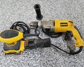 DeWalt corded drill and corded palm sander