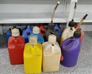 Assorted fuel containers