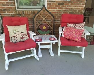 Chair, rocker, and side table mad by Amish in Amish Acres, Indiana