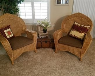 Matching wicker chairs