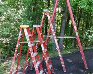 Fiberglass ladders.  Two 6 ft., one 8 ft., and one 12 ft.