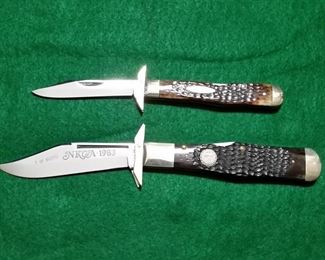 Case XX bone handle 'Cheetah' lockback knives