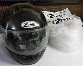 Zemp racing helmet and lots of extra face shields