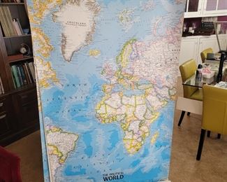 Multiple large panels whole world map