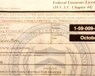 Treasure Coast Estate Liquidators holds a Federal Firearms Licence and abides by all State and Federal regulations regarding the sale and transfer of firearms. Anyone purchasing a weapon at one of our sales must also pass a  background check and pick up their purchase at a local gun store after 3 days. 