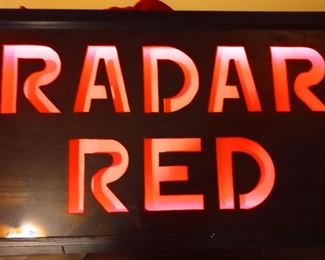 Radar Red Light Up Band Sign. The Name Can Be Changed for any other sign