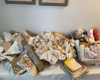 Vintage linens:  runners, table toppers, doilies, napkins and more!