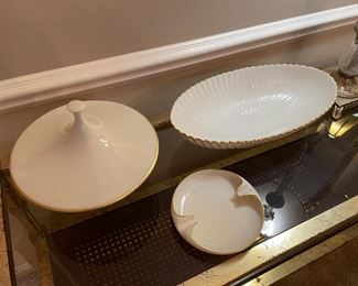 MCM Lenox covered dish and ashtray