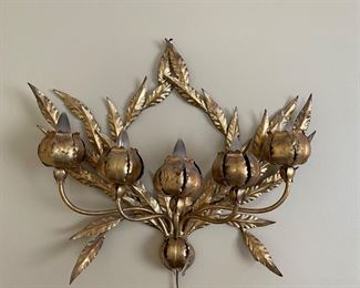 metal 5-light wall sconce - vintage