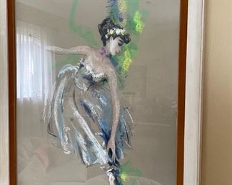 Oil-pastel framed artwork