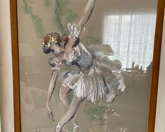 Oil-pastel framed artwork