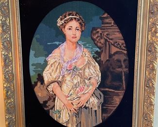 Needlepoint artwork - framed