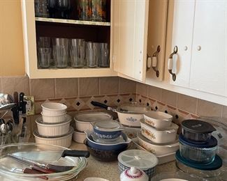 Everyday cooking essentials and vintage glassware