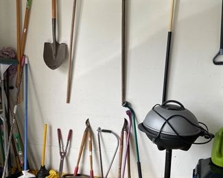 Garden tools, grill, outdoor electric cord, hose real and more!