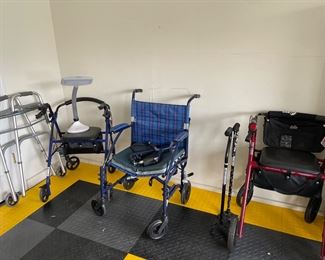 Durable medical equipment:  walkers, wheelchair, shower chair, and canes