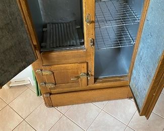 Antique Ice Box, Original Wire Shelves