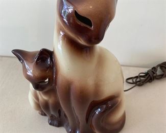 Mid Century Siamese Kron TV Lamp, Eyes Light Up Red!