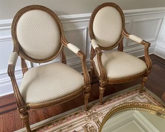  Louis XVI Style Occasional  Arm Chairs 