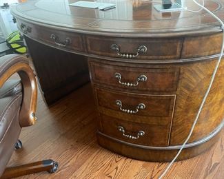 Oval Partners Desk - Maitland Smith? Leather Inset 