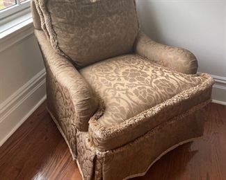 Champagne upholstered arm chair 
