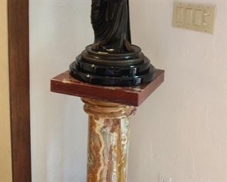 Bronze Figure of a woman on onyx pedestal