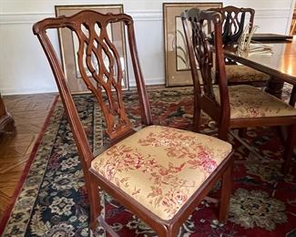 Chippendale style banded mahogany dining set