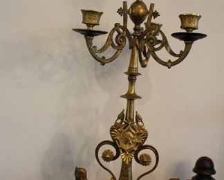 Pair Egyptian Revival candle holders