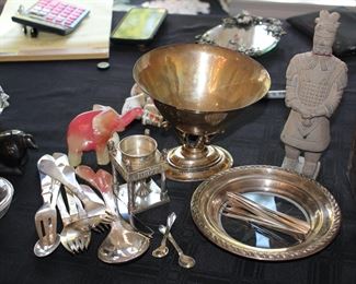 Sterling silver items - Judaica, Gerig Jensen compote & "Continental" flatware