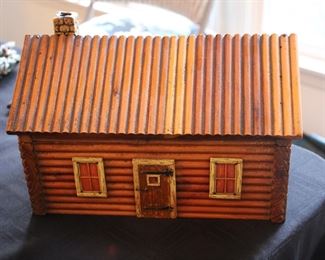 Vtg McGraw Box Co log cabin