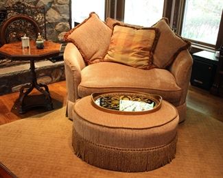 Hickory White oversize chair and ottoman