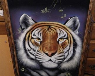 Velvet painting of Tiger.